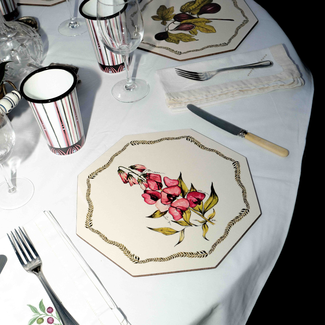 Bell Hutley x Penny Morrison Hexagonal Foxglove Table Mat