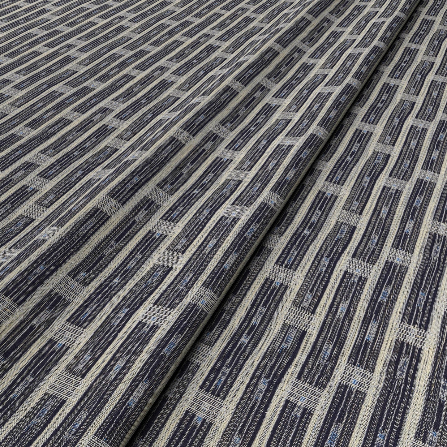 Inca Vertical Stripe Indigo Fabric