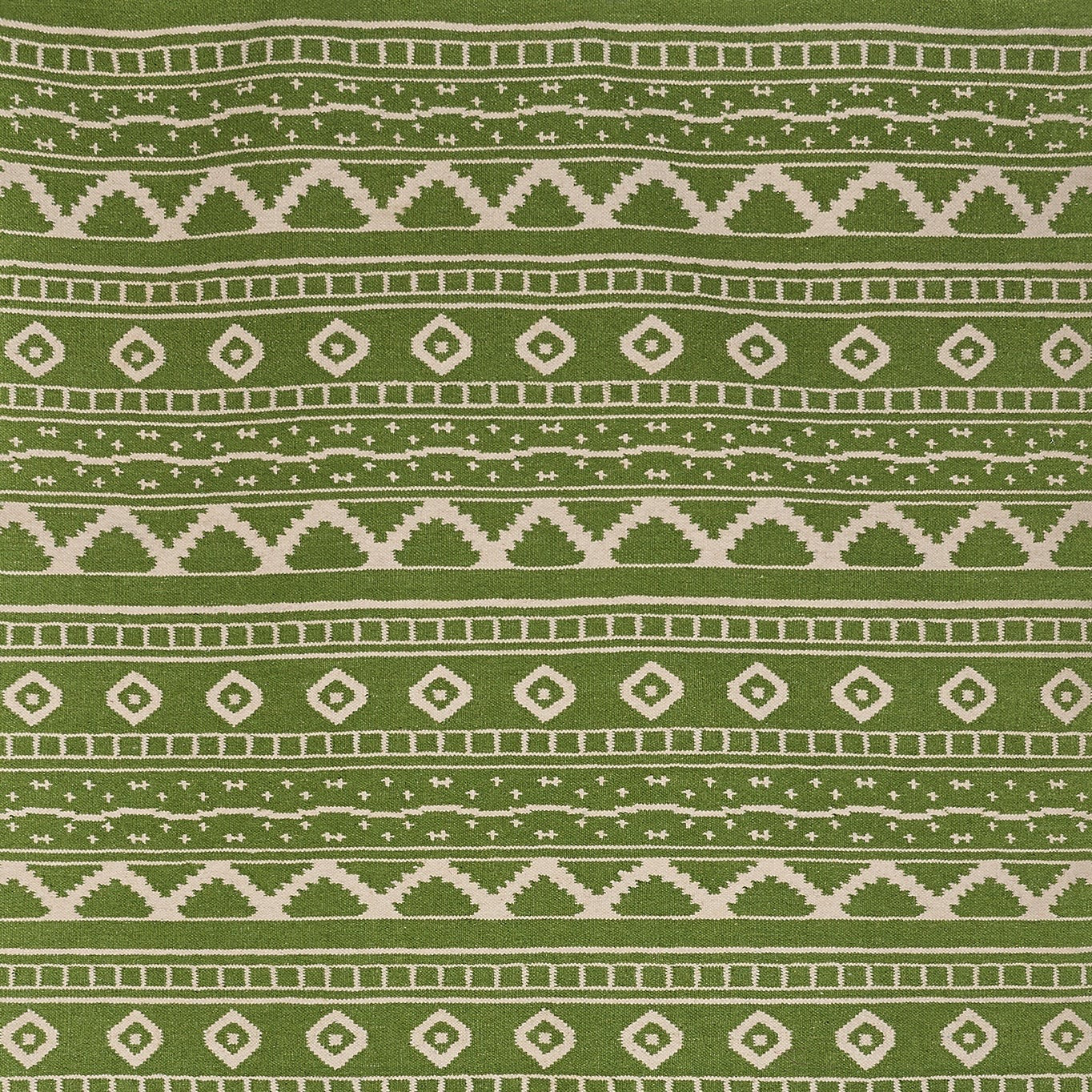 White on Green Azteca Rug