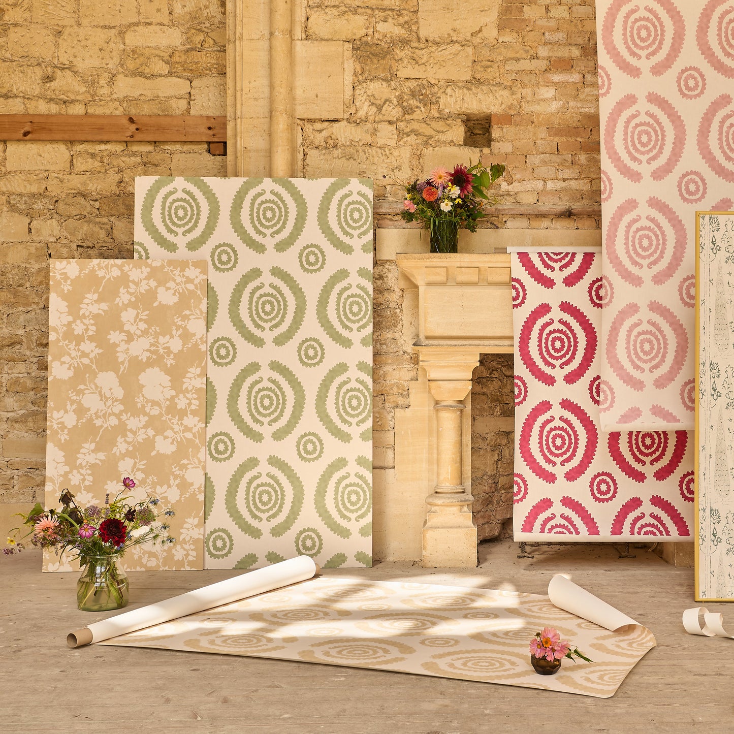 Haveli Green Wide-Width Wallpaper