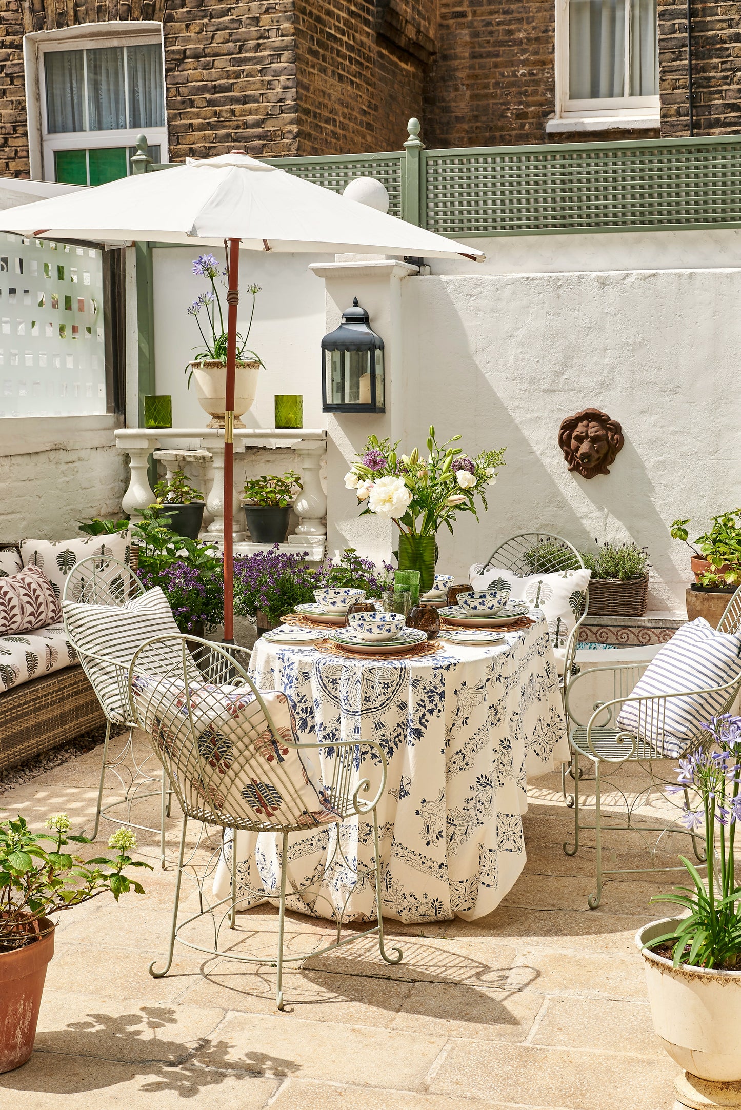 Blue and Green Chintamani Ceramic Large Plate