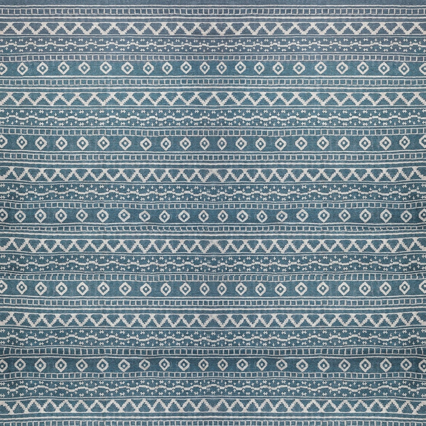 White on Turquoise Azteca Rug