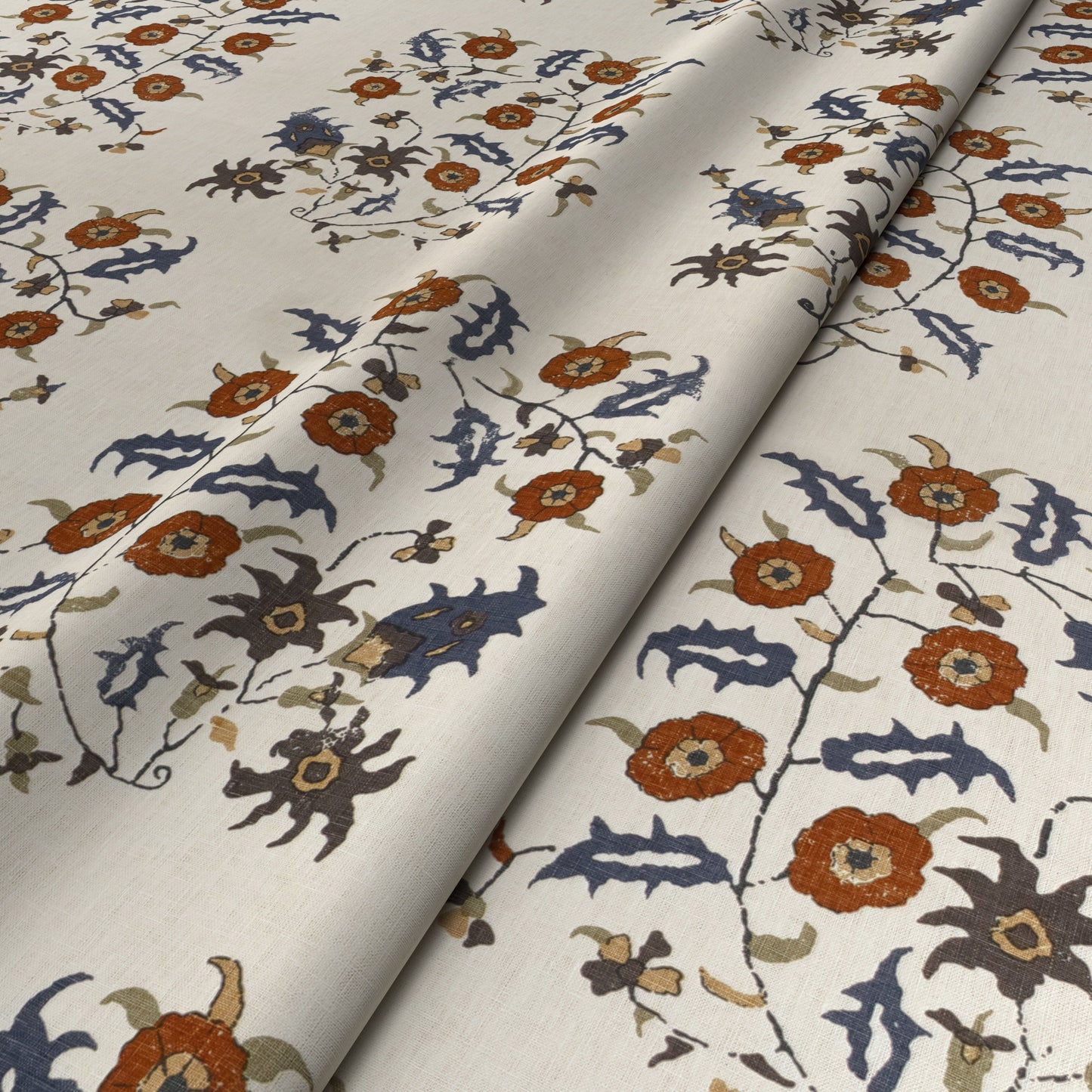 Samode Blue/Ginger Fabric
