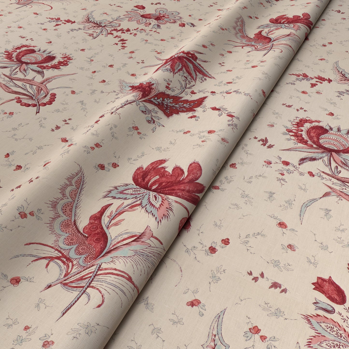 Thistle Flower Pink/Blue Fabric