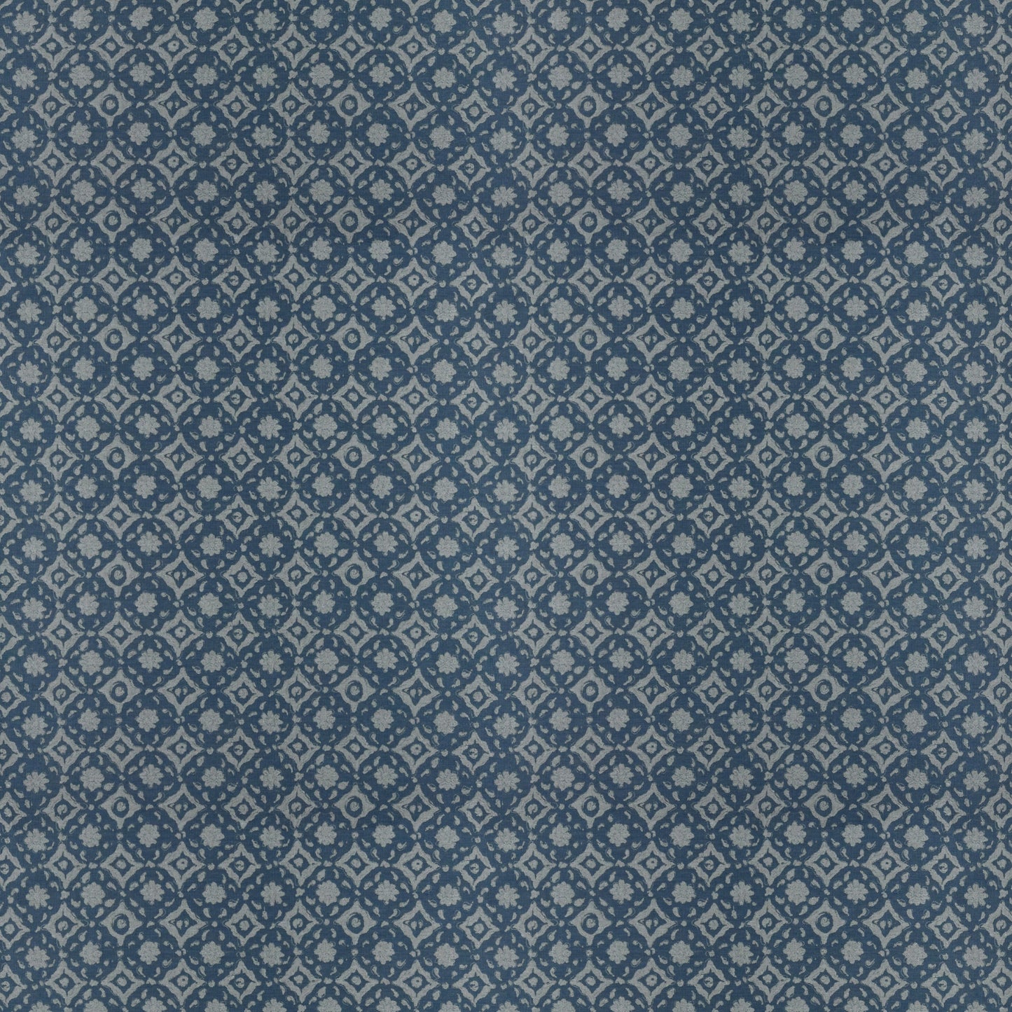 Floral Tile Blue Fabric