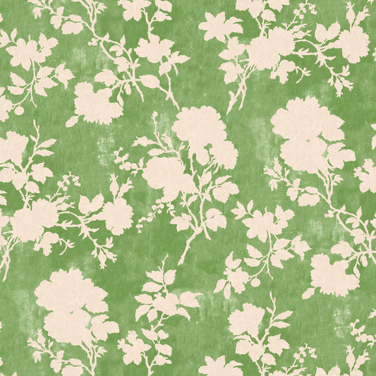 Flowerberry Green Wallpaper Sample