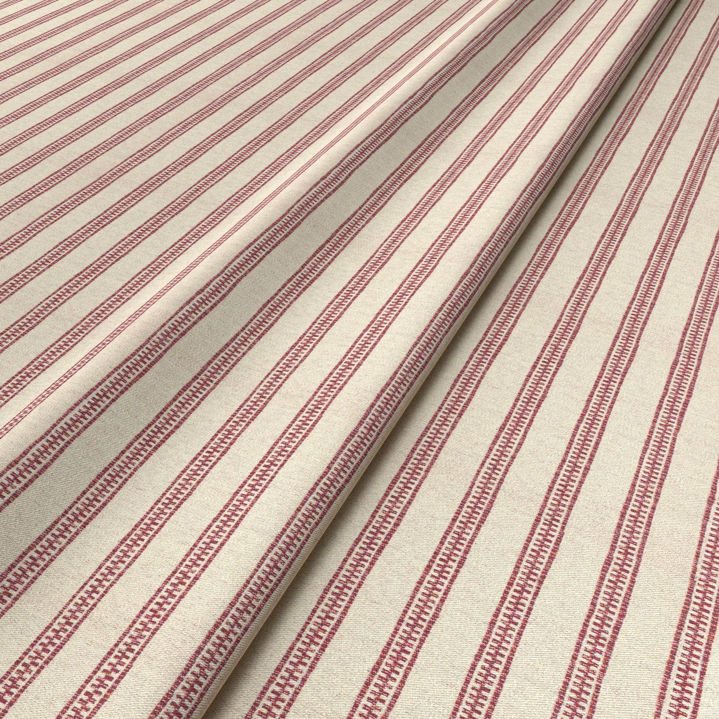 Ticking Stripe Rose Fabric