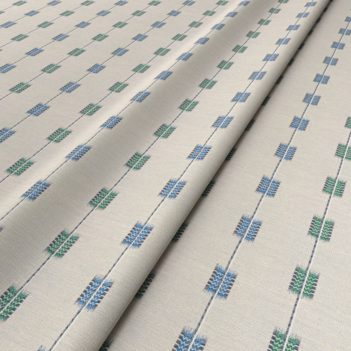 Zig Zag Stripe Azure/Kingfisher Fabric