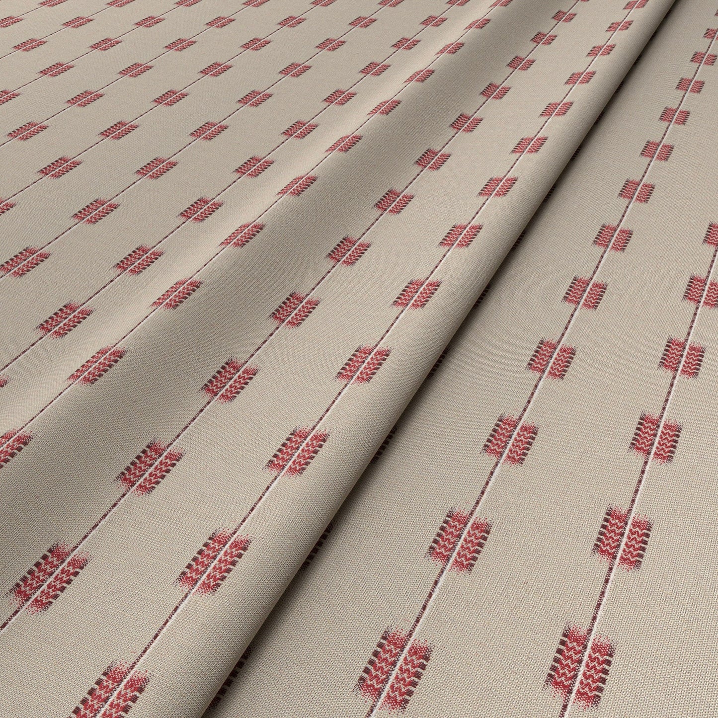 Zig Zag Stripe Red Fabric