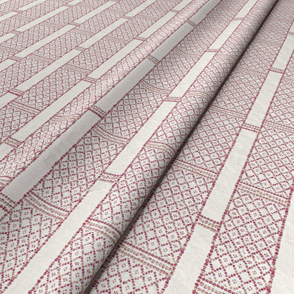 Stripe & Diamonds Cream/Pink Fabric