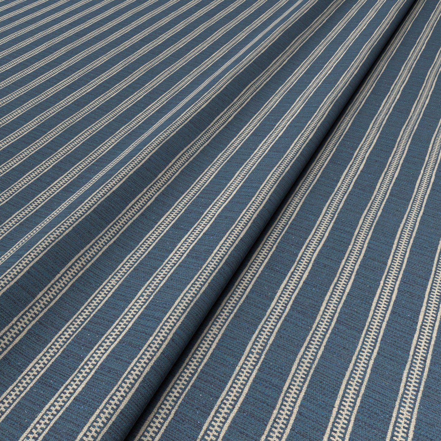 Ticking Stripe Ocean Fabric