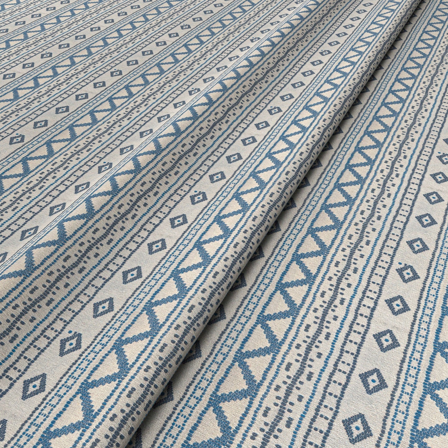 Andean Vertical Stripe Blue Fabric