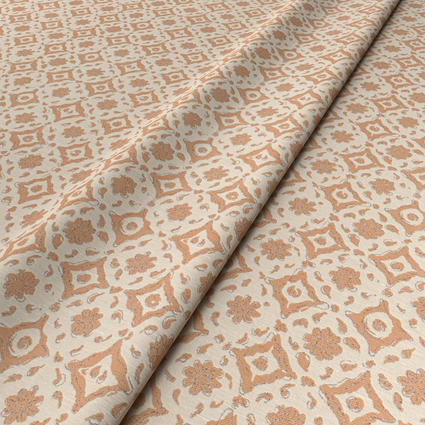 Floral Tile Cinnamon Fabric