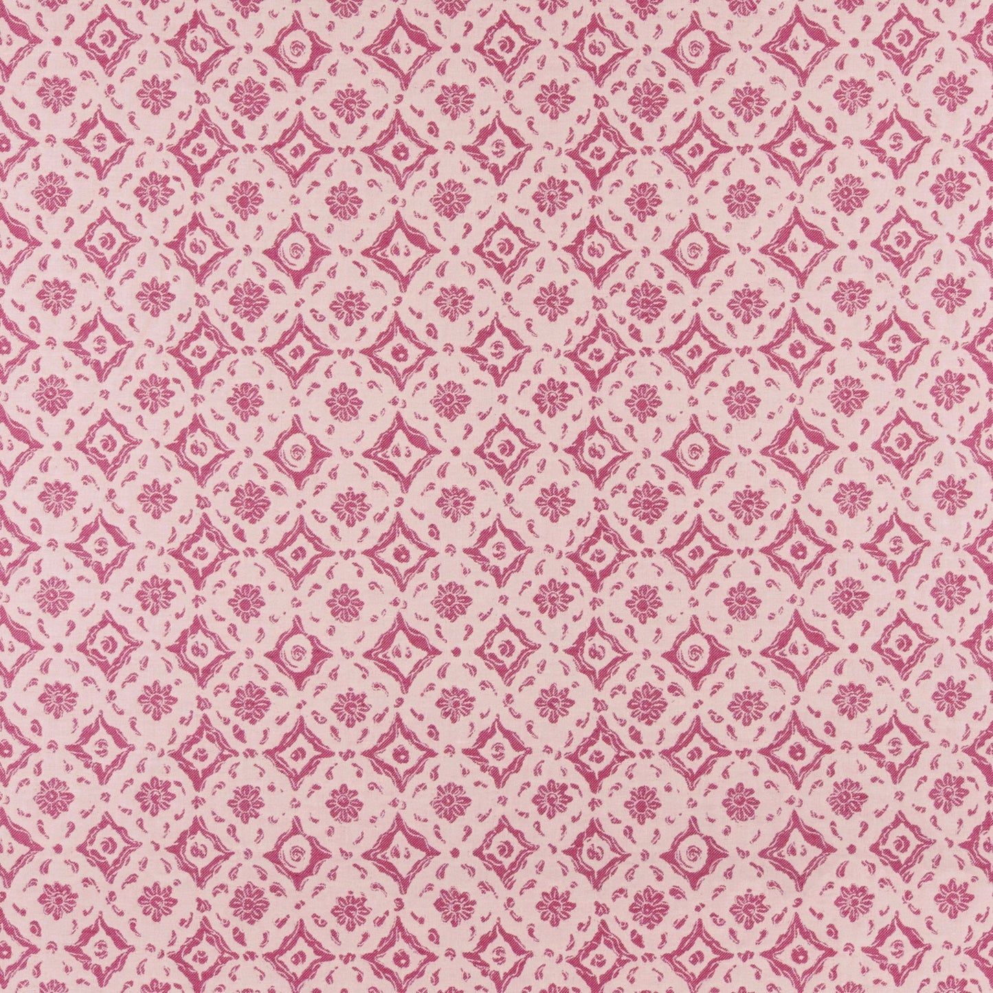 Floral Tile Pink Fabric
