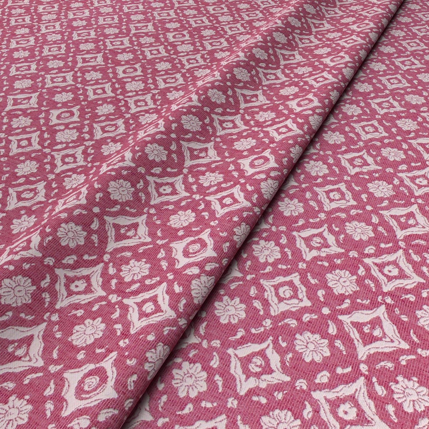 Floral Tile Pink Fabric