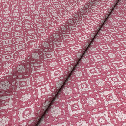 Floral Tile Pink Fabric