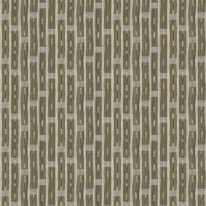 Inca Vertical Stripe Olive/Brown Fabric