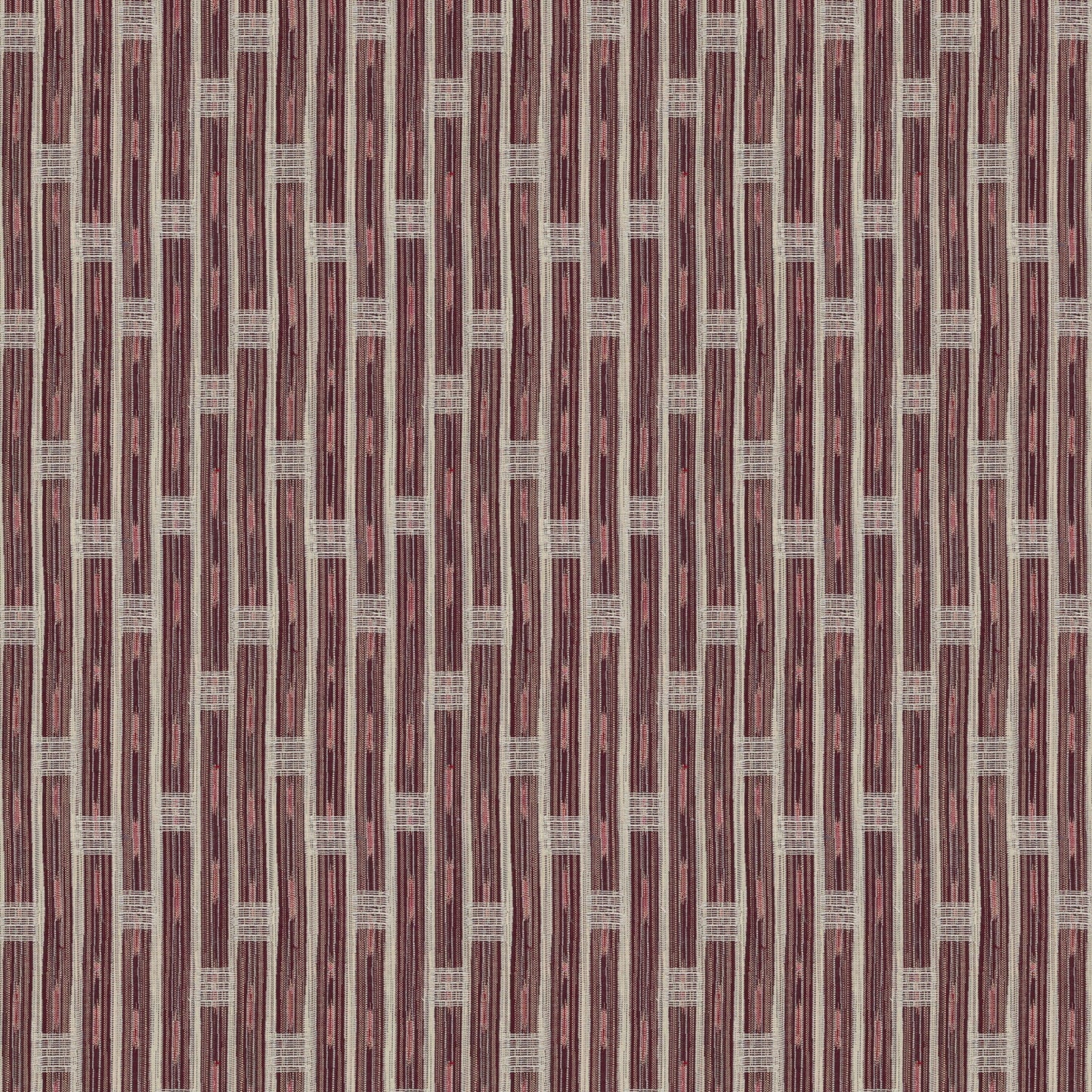 Inca Vertical Stripe Red Fabric