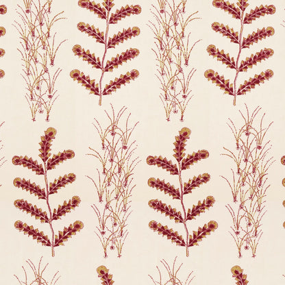 Madras Leaf Raspberry Fabric