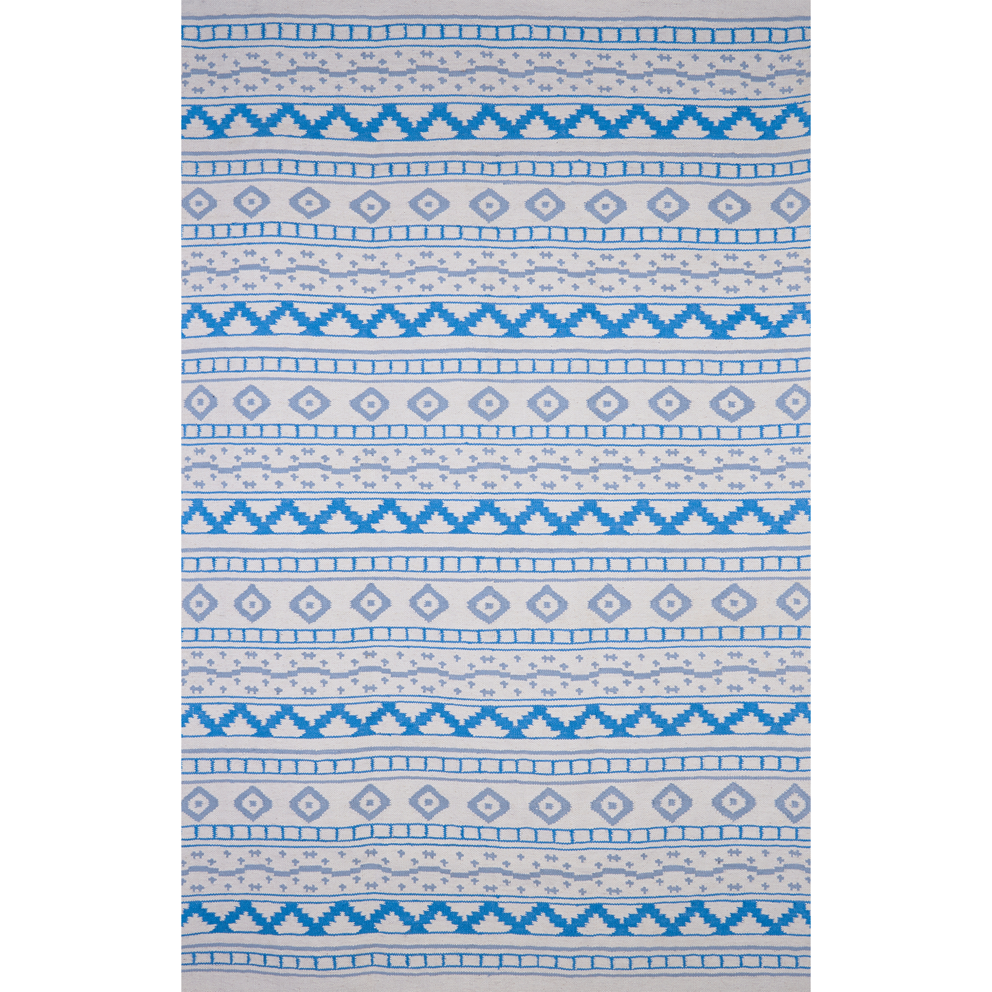 Blue on White Azteca Rug