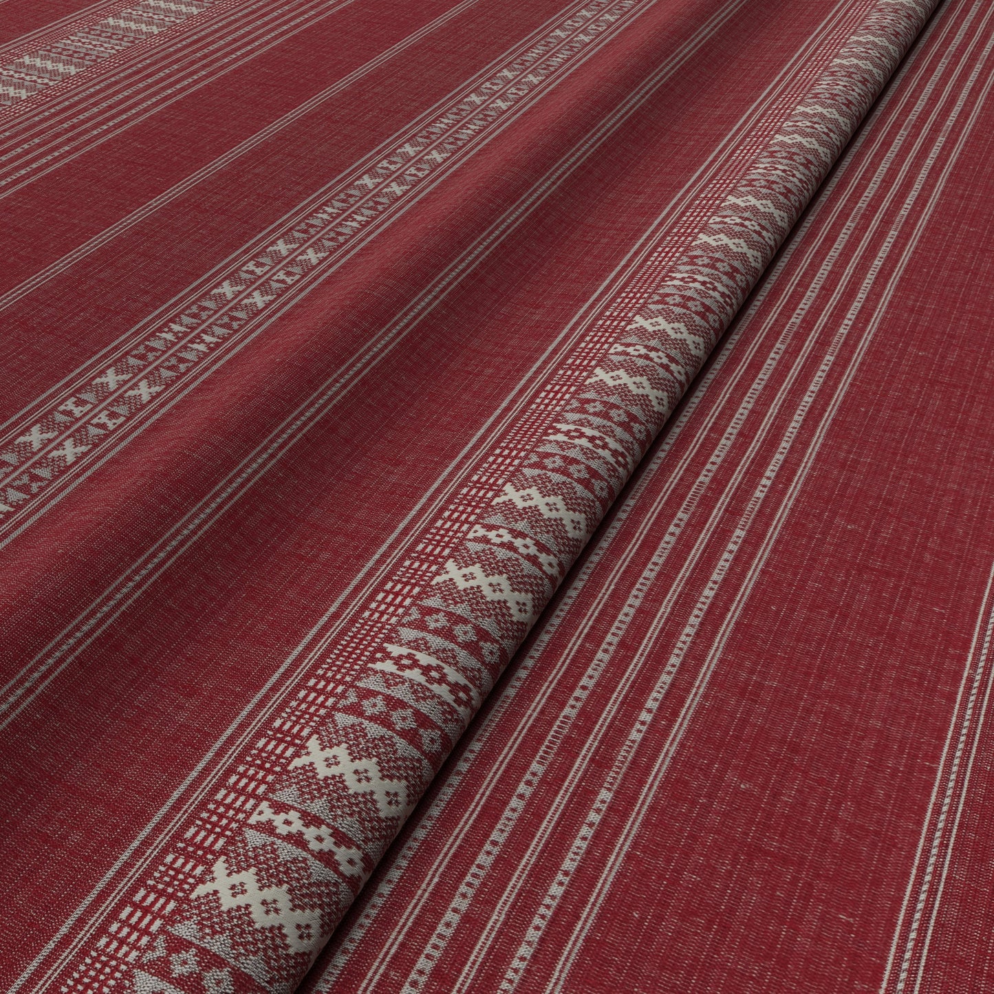 Ethnic Stripe Red Fabric
