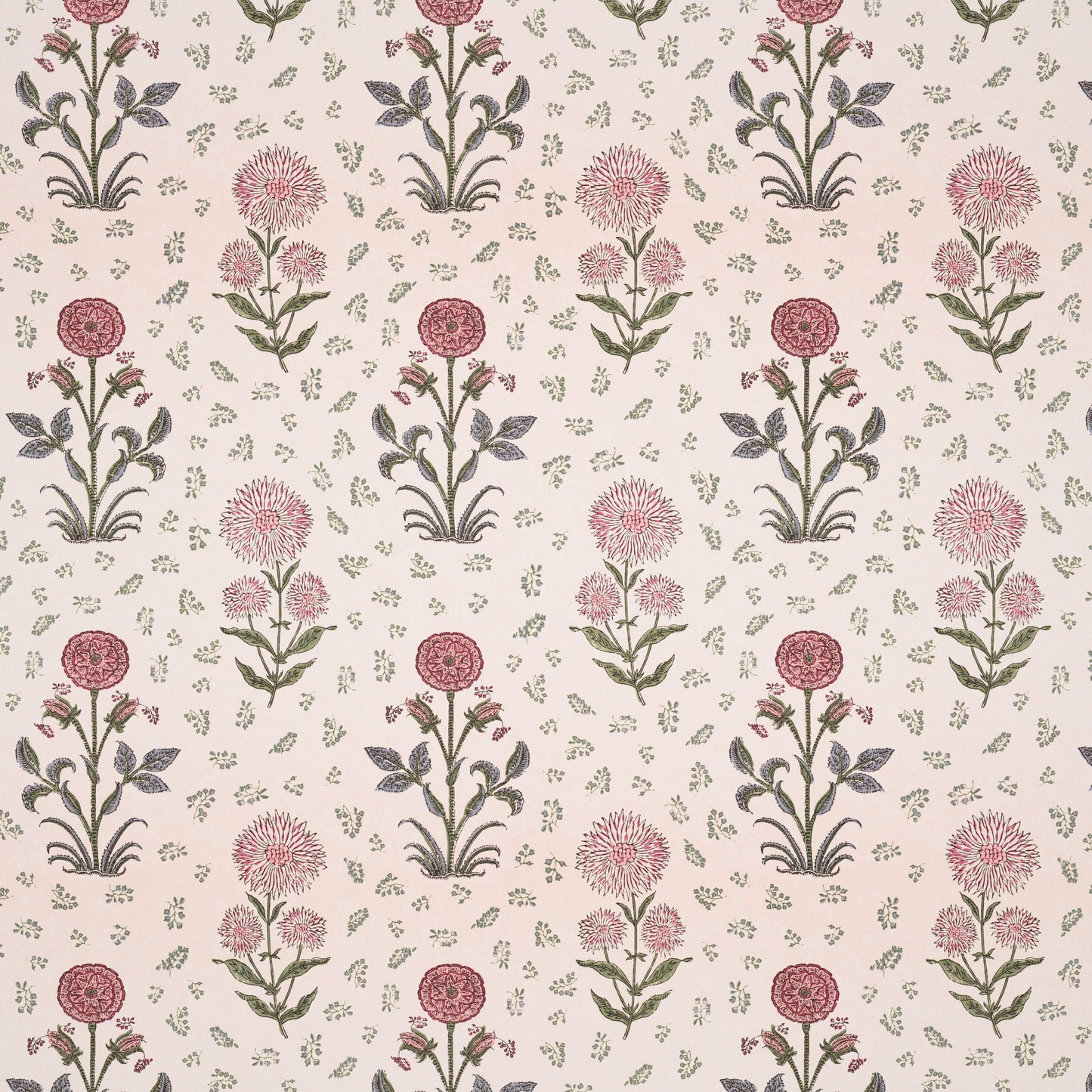 Magda Pink/Green Wide-Width Wallpaper Sample