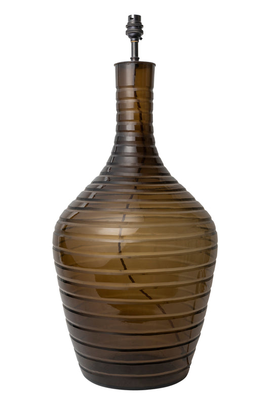 Smoke Round Tall Neck Hurricane Lamp