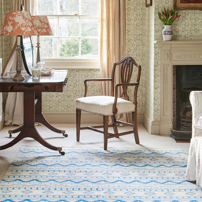 Blue on White Azteca Rug