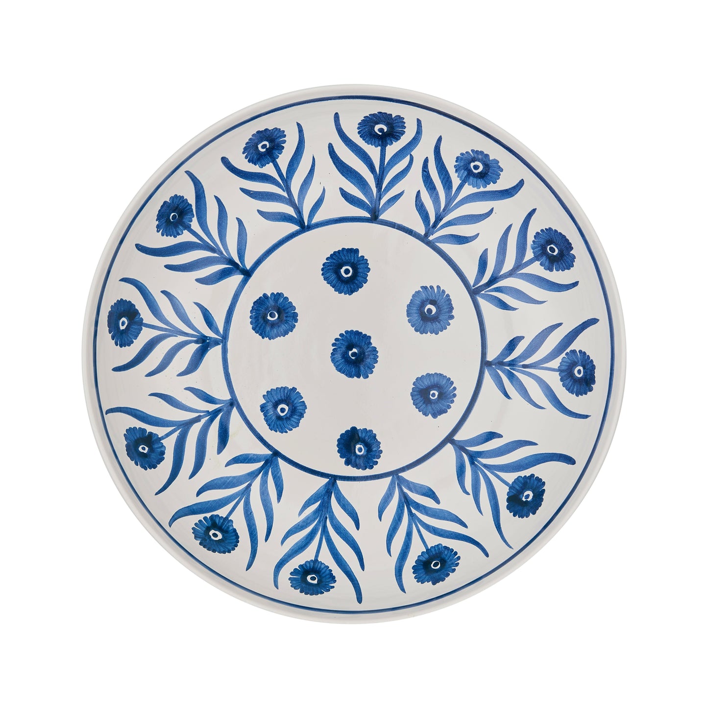 Blue Summer Flower Salad Bowl