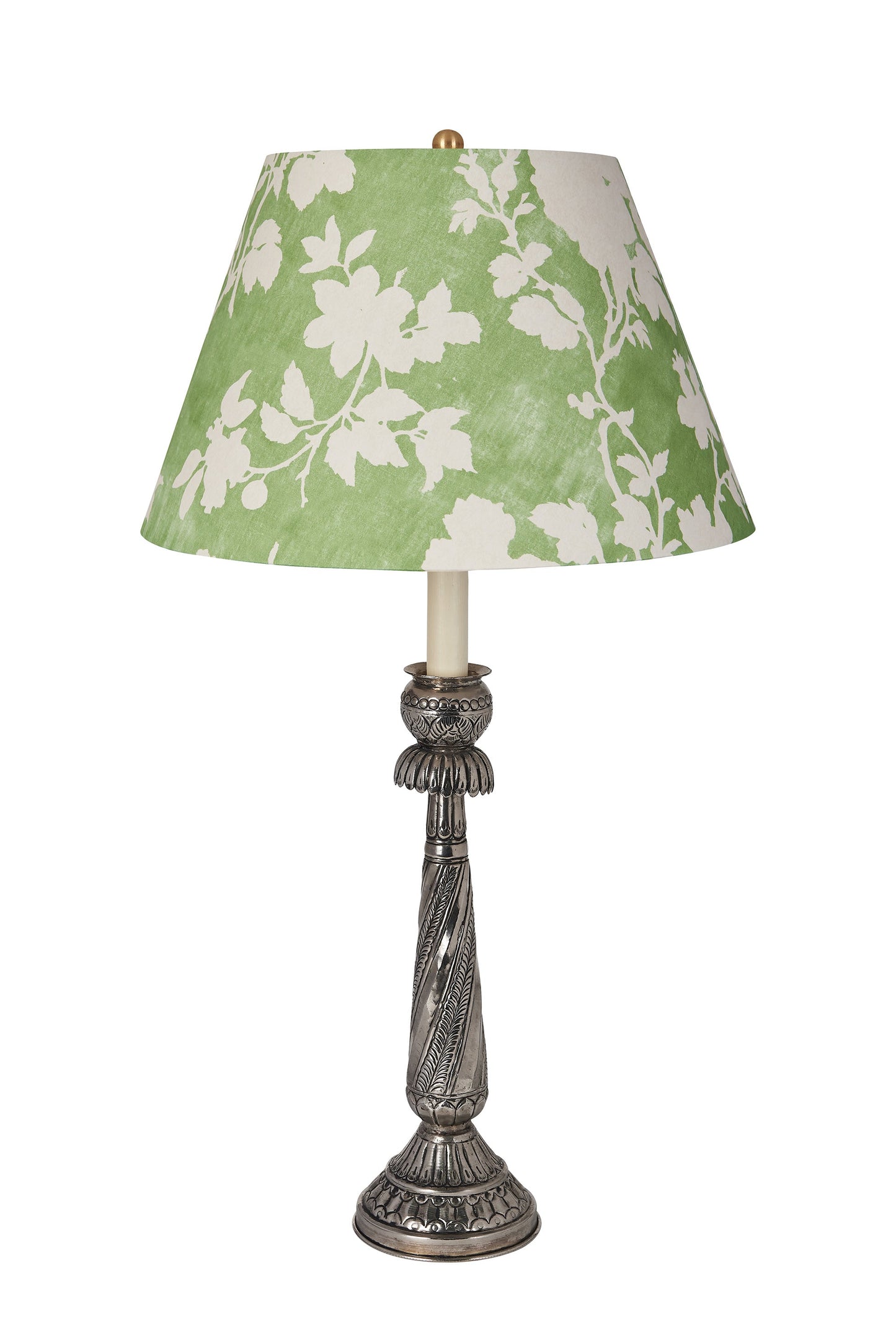 Flowerberry Green Laminated Pembroke Lampshade