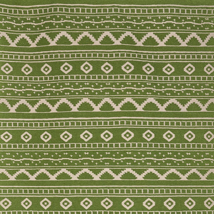 White on Green Azteca Rug