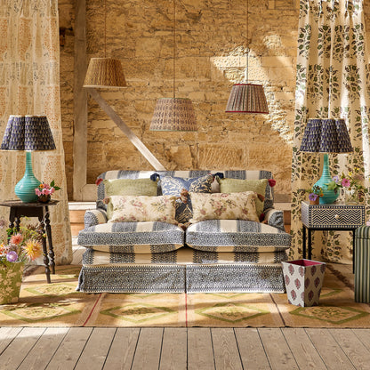 Totem Vertical Stripe Blue Fabric