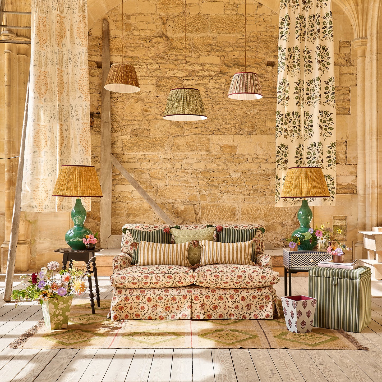 Dark Green Speckled Double Gourd Ceramic Lamp Base