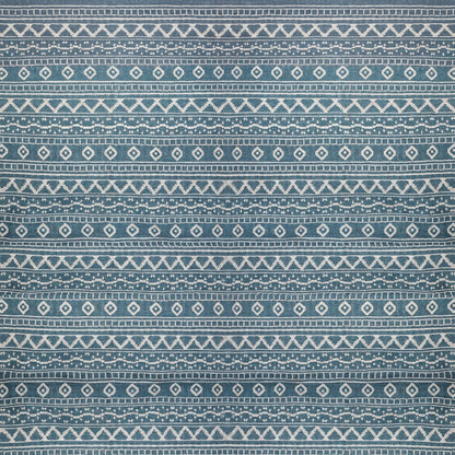 White on Turquoise Azteca Rug