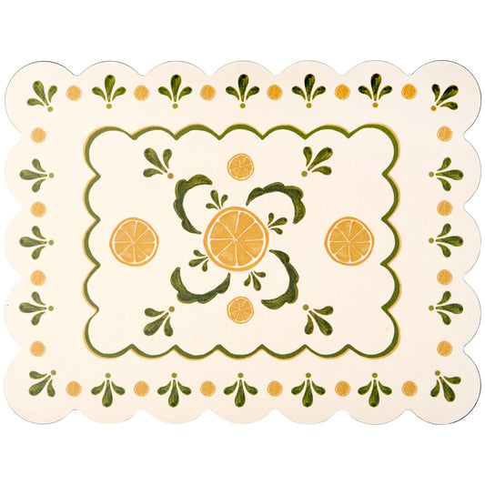 Lemon Scalloped Table Mat