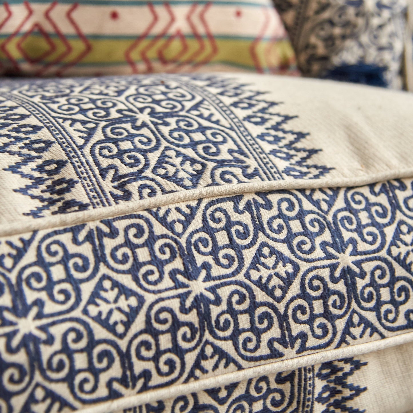 Totem Vertical Stripe Blue Fabric