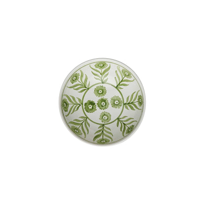 Green Summer Flower Ceramic Pudding Bowl