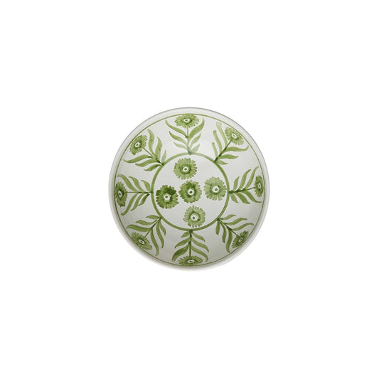 Green Summer Flower Ceramic Pudding Bowl