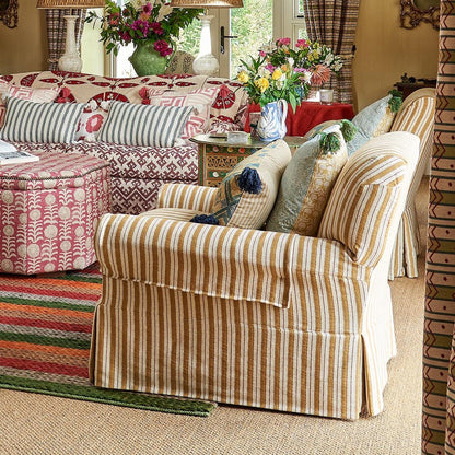 Sketched Stripe Gold Fabric