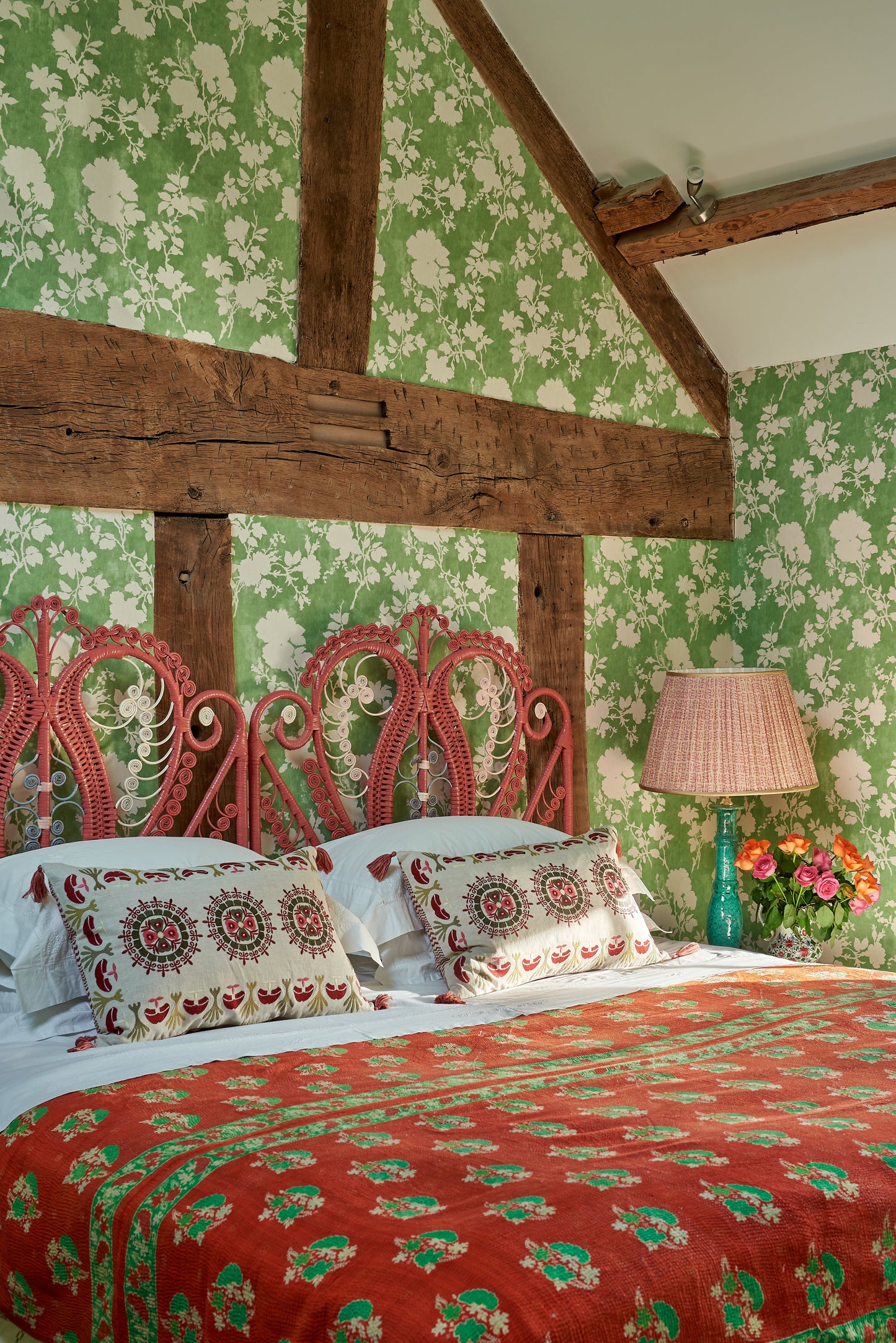 Flowerberry Green Wallpaper Roll