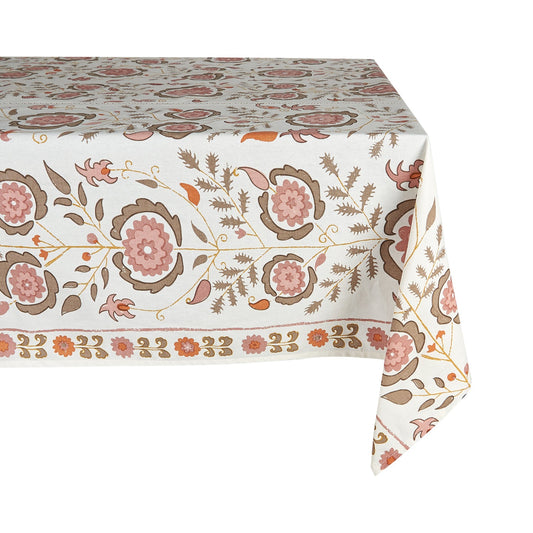 Simla Pink and Brown Tablecloth