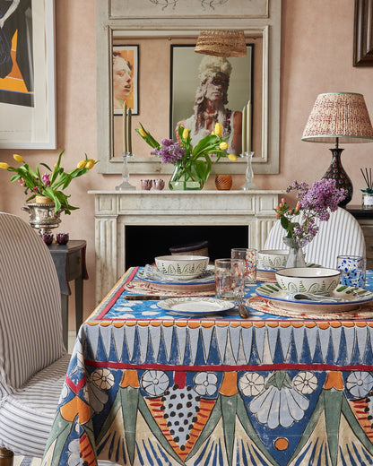 Faiza Tablecloth with Screen Printed Border