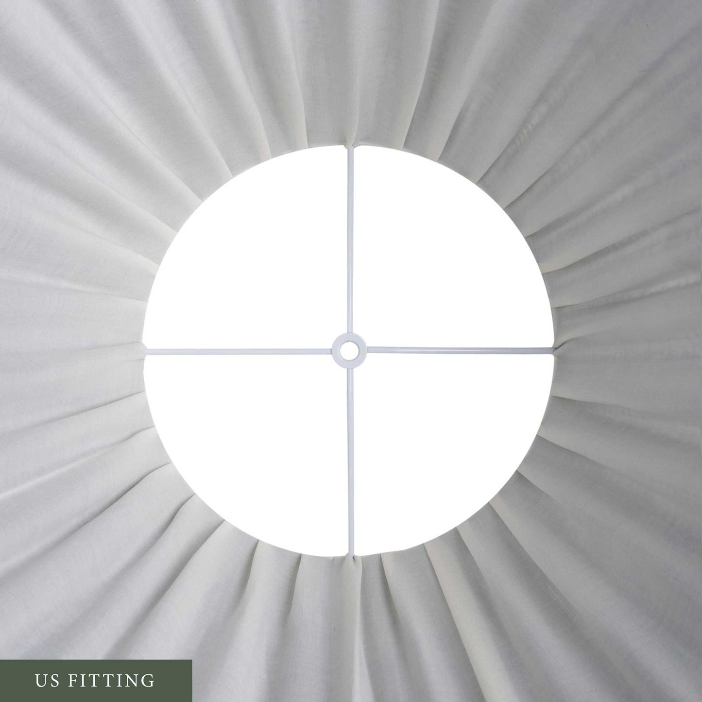 White on Green Tribal Pleated Silk Lampshade with Gold Trim