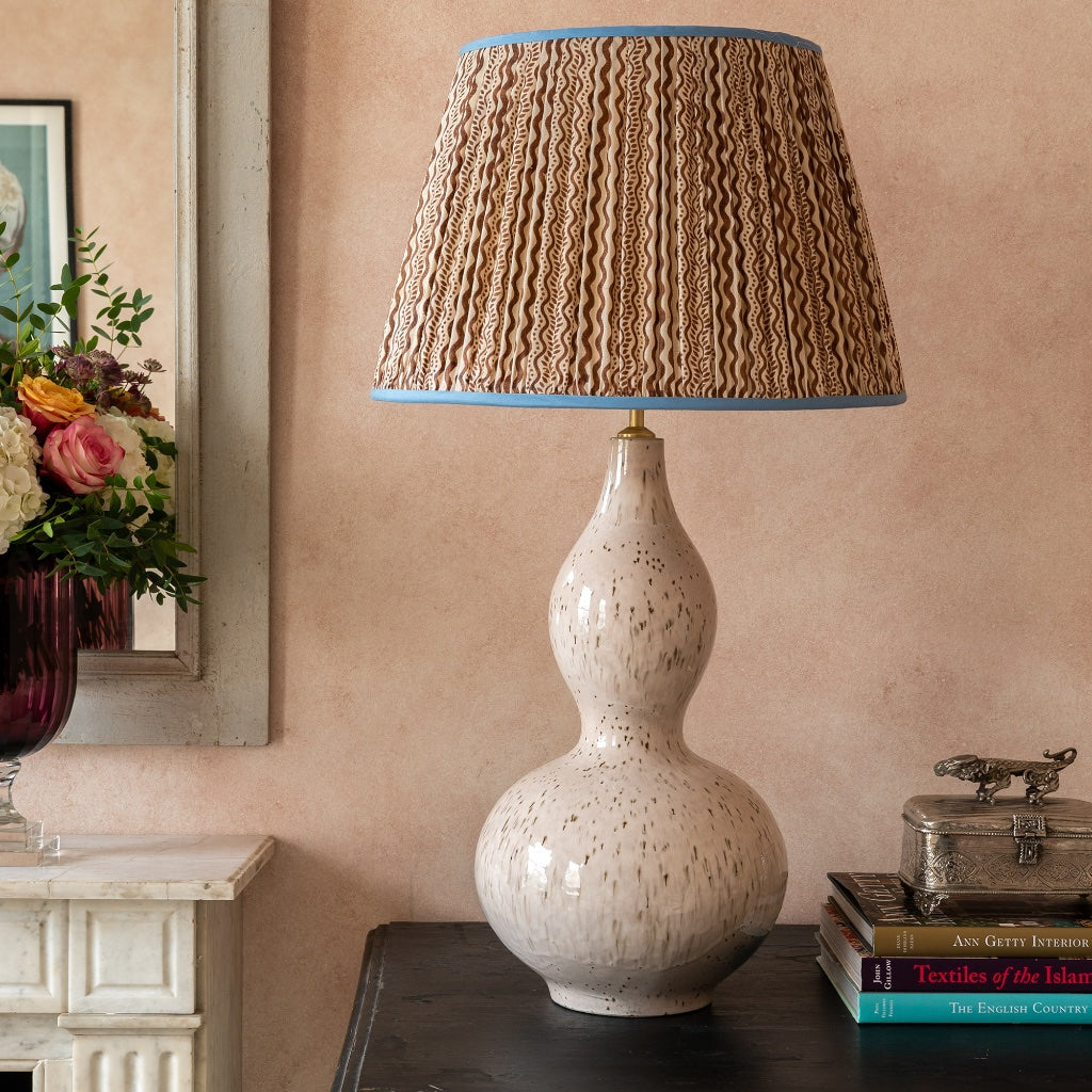 Penny-Morrison-Pink-Speckled-Double-Gourd-Ceramic-Lamp-Base-Quirky-Unique-Colourful-Hand-Painted-Bespoke-Artisanal