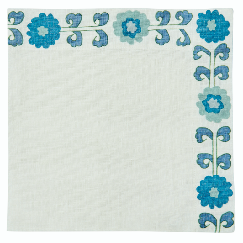 Simla Border Blue Napkins - Set of 4