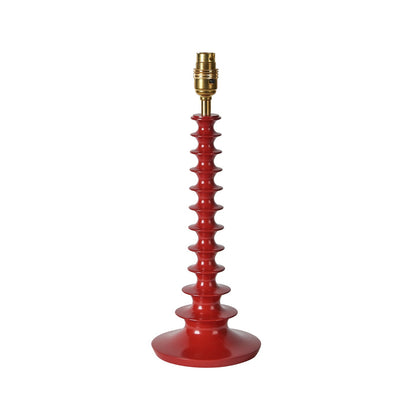 Red Tiered Lacquer Wooden Lamp Base