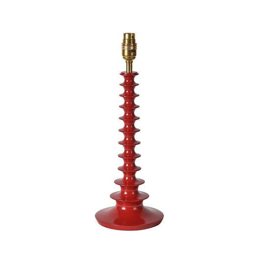 Red Tiered Lacquer Wooden Lamp Base