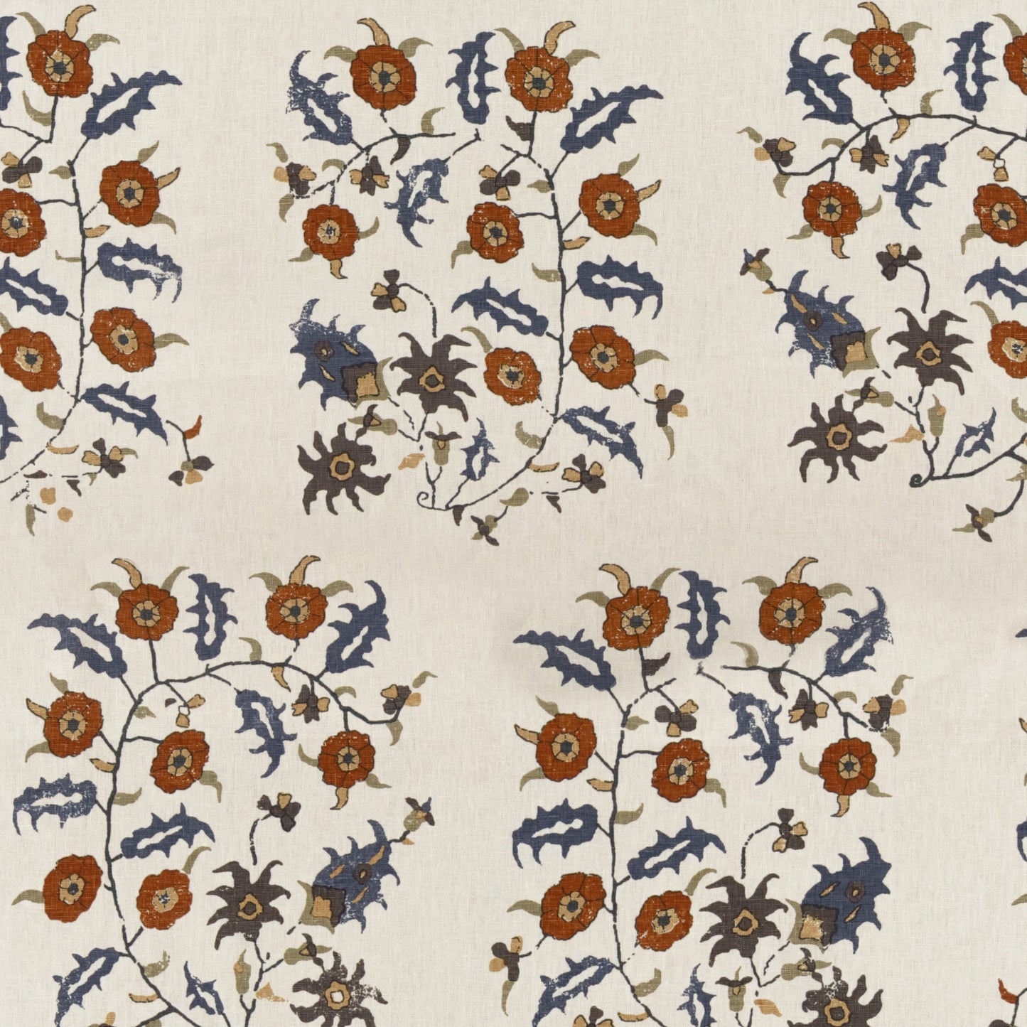 Samode Blue/Ginger Fabric