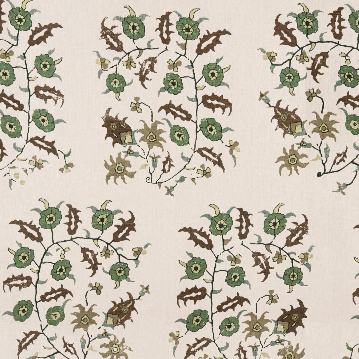 Samode Green/Taupe Fabric