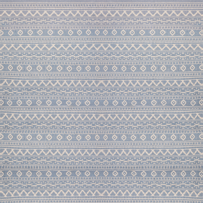 White On Blue Azteca Rug